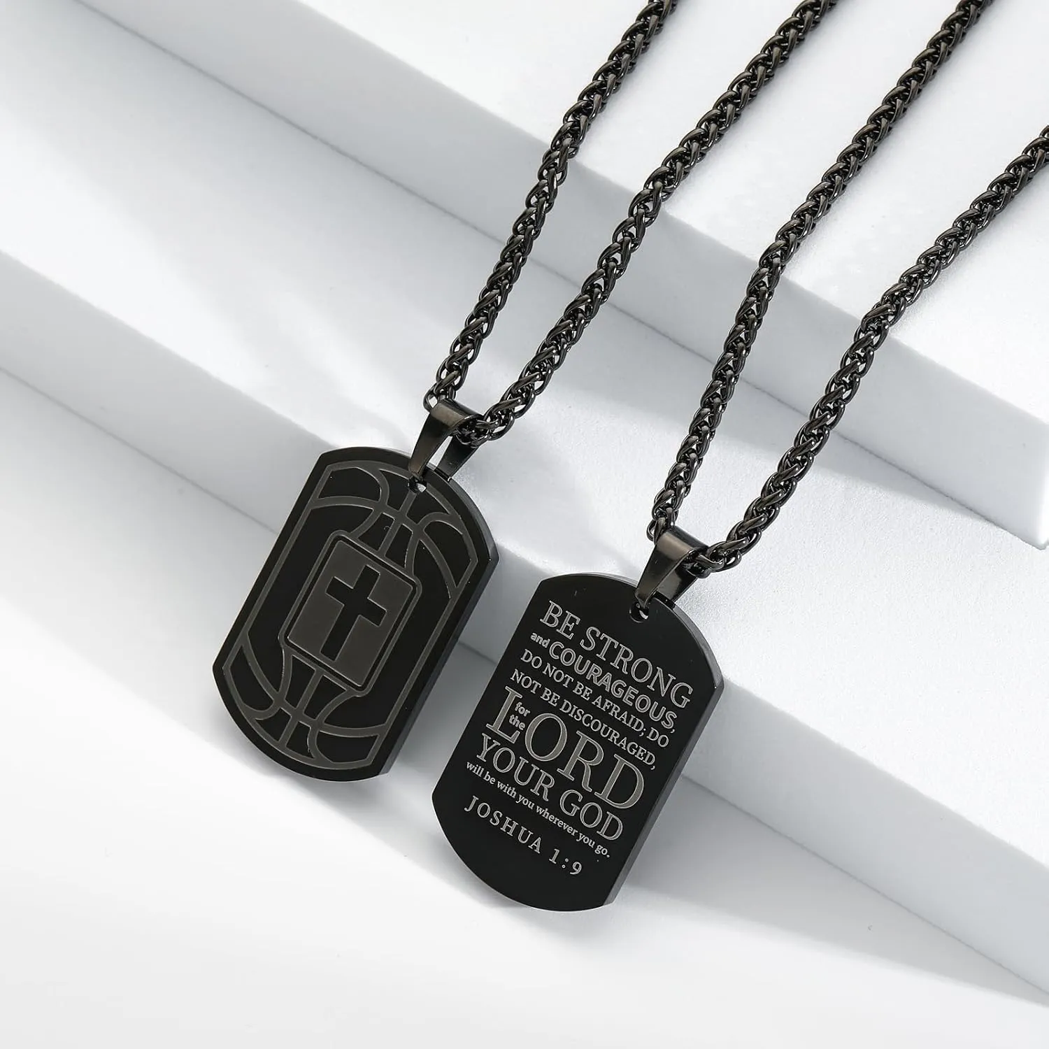 Graduation Gifts-Basketball Bible Verse Cross Necklace for Men Stainless Steel Religious Gift Basketball Sports Jewelry Graduation Graduation Gifts for him Kids Boys Men Teens him Boyfriend dad