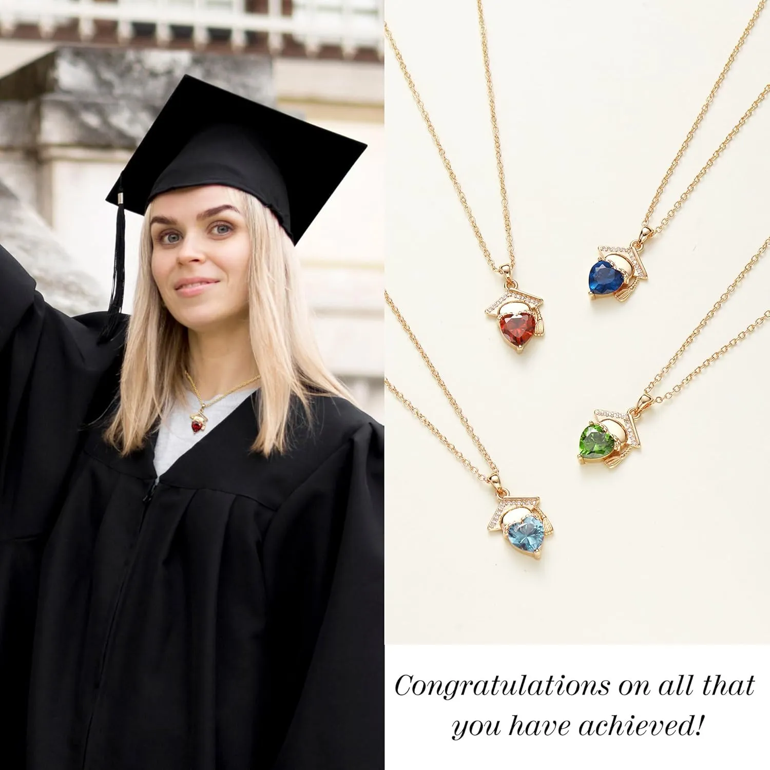 Graduation Gifts for Her 2025 Birthstone Necklace for Women Birthday Gifts for Teen Girls 5th 8th Grade High School College Graduation Gift for Her 2025 Graduation Necklace Girlfriend Daughter Jewelry
