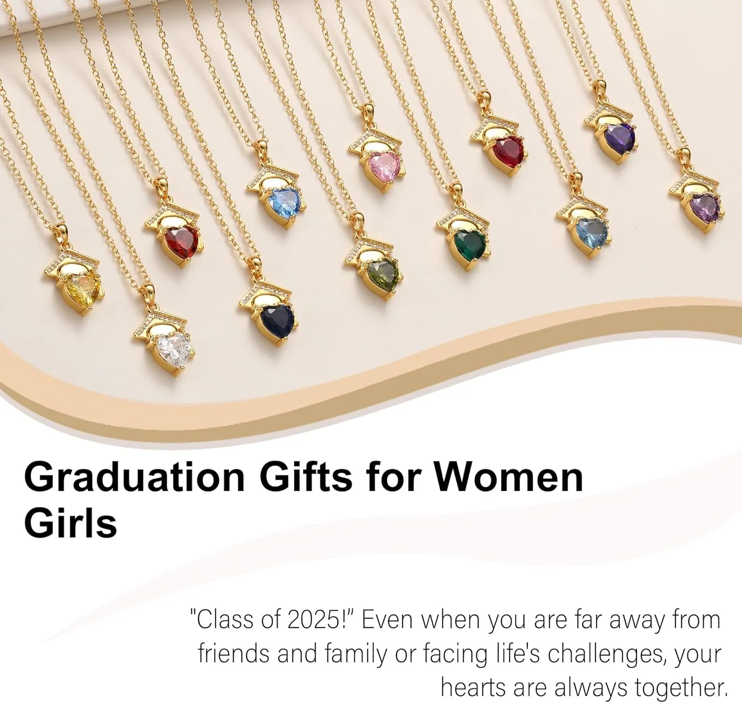 Graduation Gifts for Her 2025 Birthstone Necklace for Women Birthday Gifts for Teen Girls 5th 8th Grade High School College Graduation Gift for Her 2025 Graduation Necklace Girlfriend Daughter Jewelry