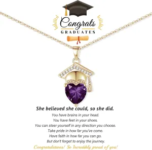 Graduation Gifts for Her 2025 Birthstone Necklace for Women Birthday Gifts for Teen Girls 5th 8th Grade High School College Graduation Gift for Her 2025 Graduation Necklace Girlfriend Daughter Jewelry