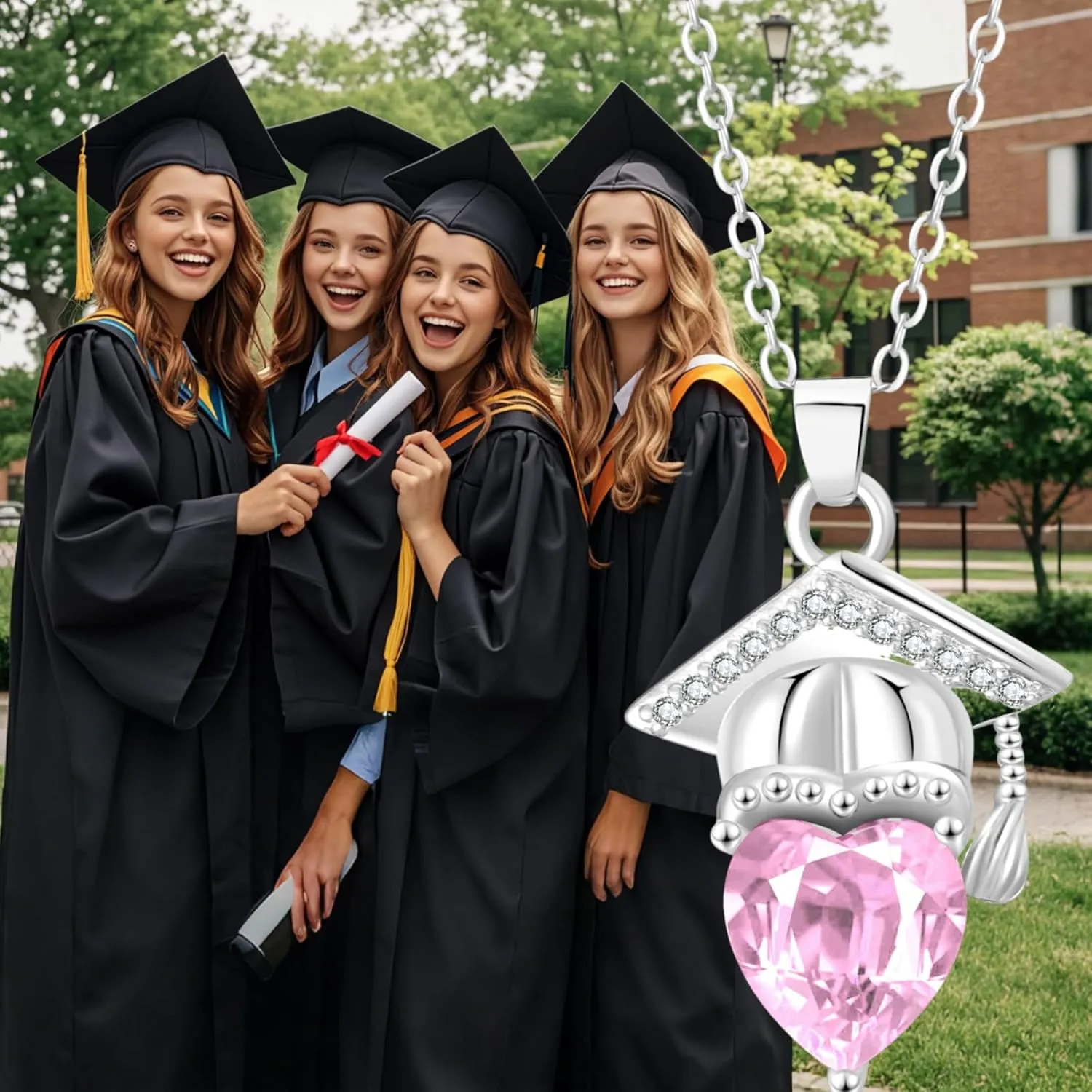Graduation Necklace Bachelor Cap Personalized Class 2025 Grad Cap Graduate College Graduation Gift for Her Graduate Pendant High School Grad