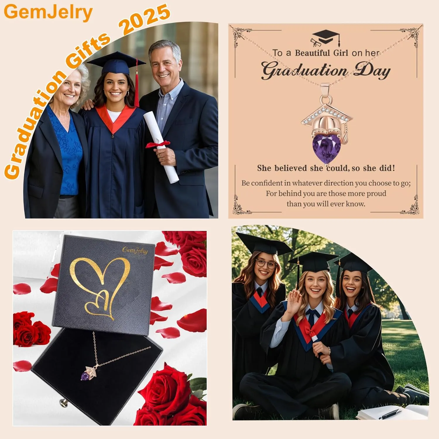 Graduation Necklace Bachelor Cap Personalized Class 2025 Grad Cap Graduate College Graduation Gift for Her Graduate Pendant High School Grad