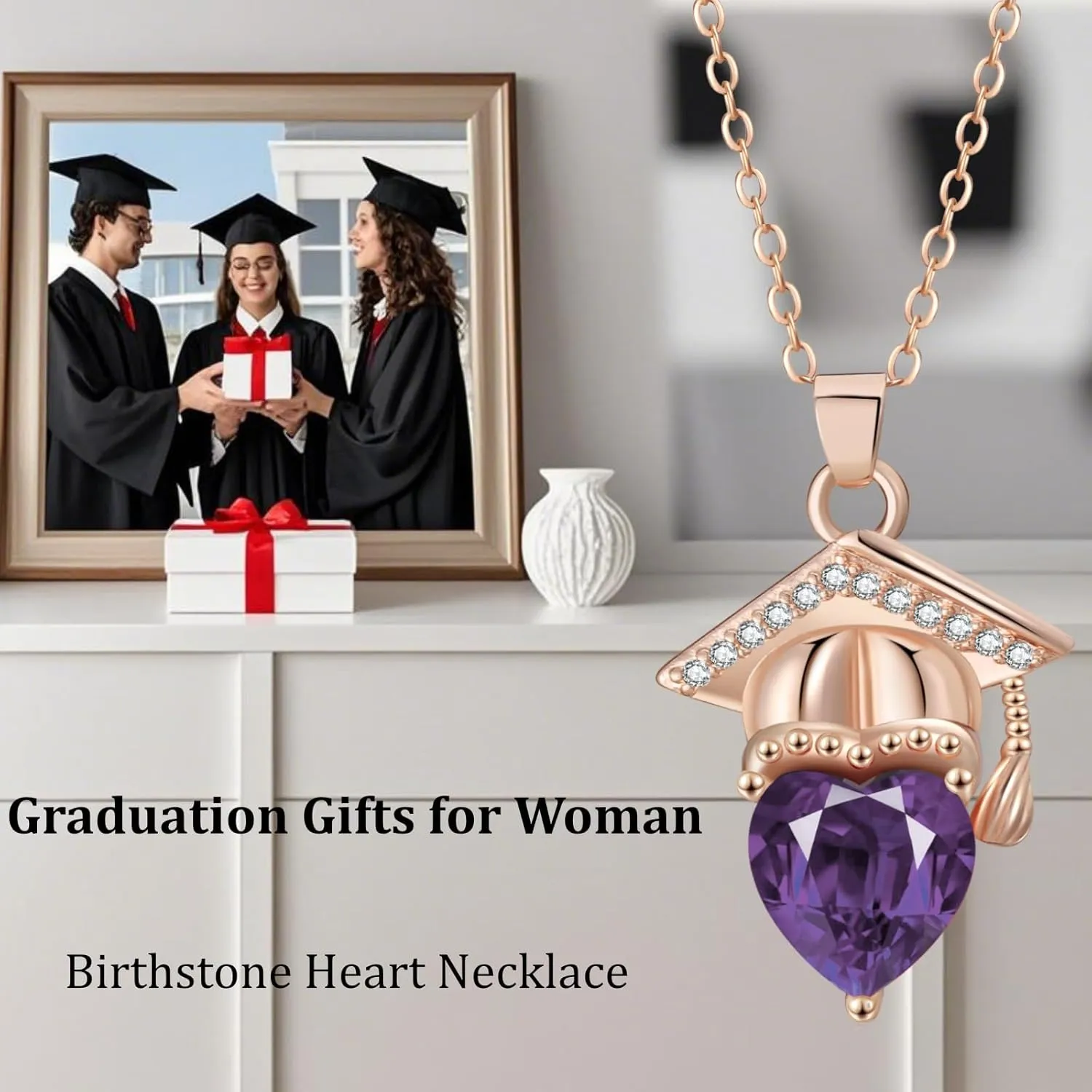 Graduation Necklace Bachelor Cap Personalized Class 2025 Grad Cap Graduate College Graduation Gift for Her Graduate Pendant High School Grad