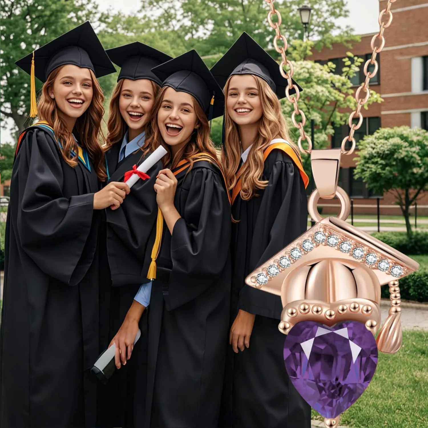 Graduation Necklace Bachelor Cap Personalized Class 2025 Grad Cap Graduate College Graduation Gift for Her Graduate Pendant High School Grad