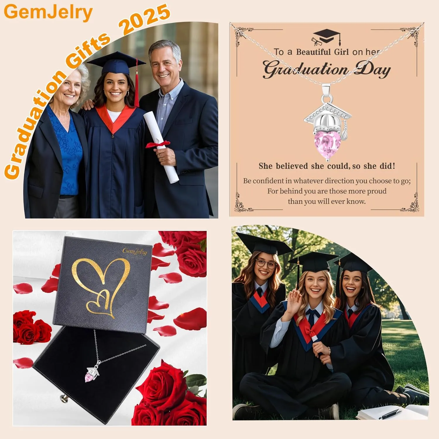 Graduation Necklace Bachelor Cap Personalized Class 2025 Grad Cap Graduate College Graduation Gift for Her Graduate Pendant High School Grad