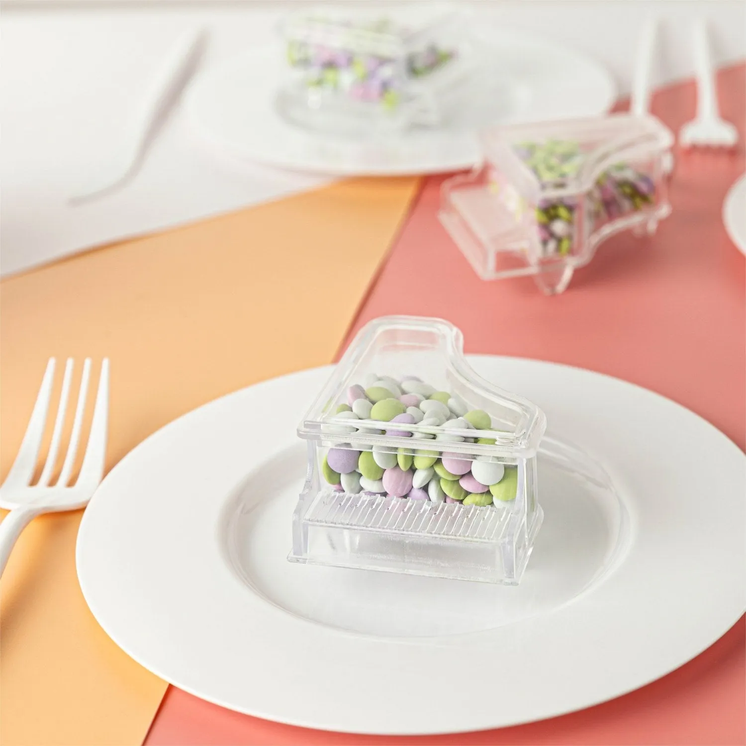 Grand Piano Shaped Acrylic Candy Boxes 16 Pack 2.48x3.34"x1.29"