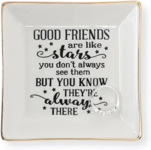 HOME SMILE Ceramic Ring Dish Jewelry Tray for Mom Sister Friends