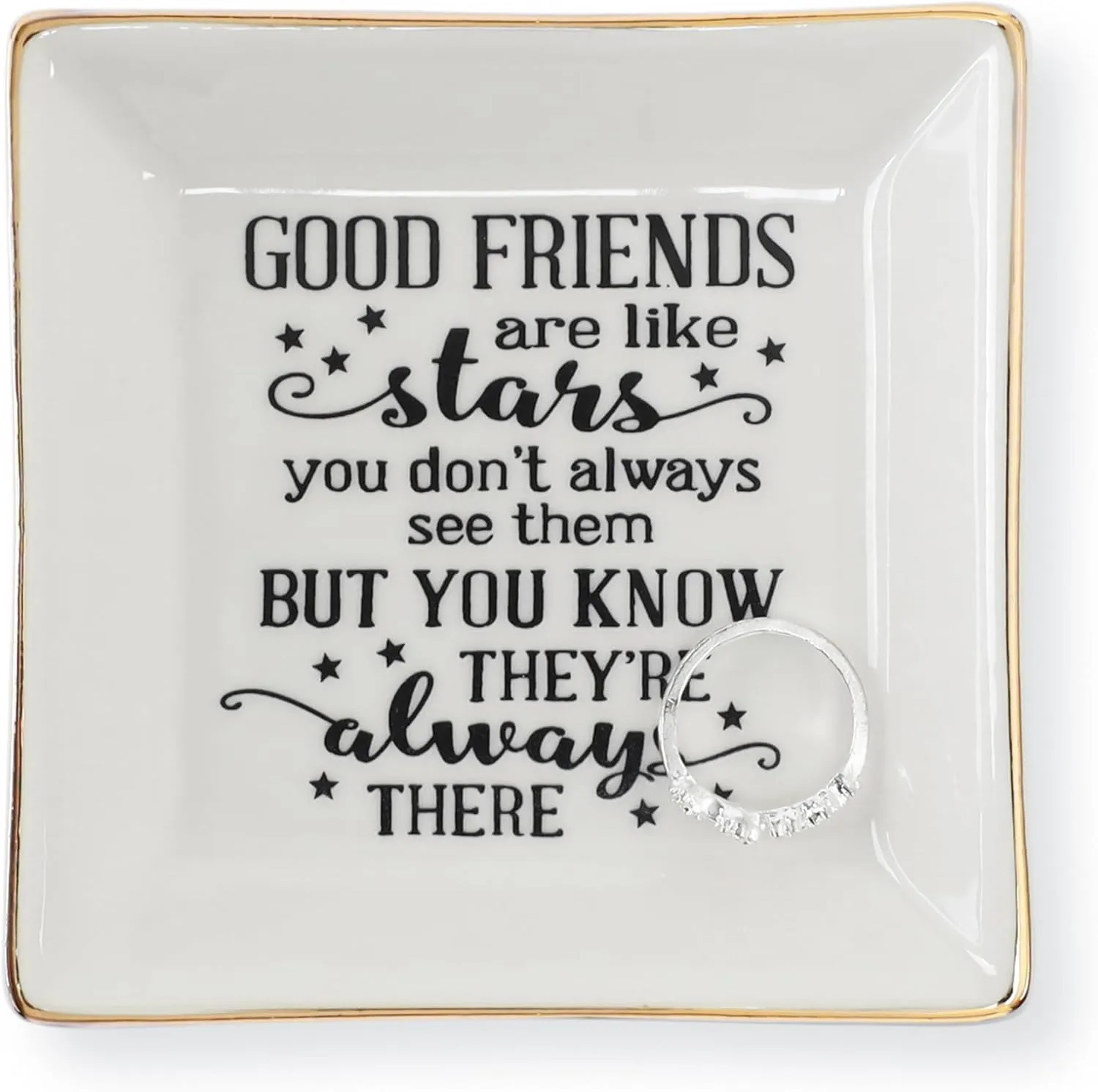 HOME SMILE Ceramic Ring Dish Jewelry Tray for Mom Sister Friends