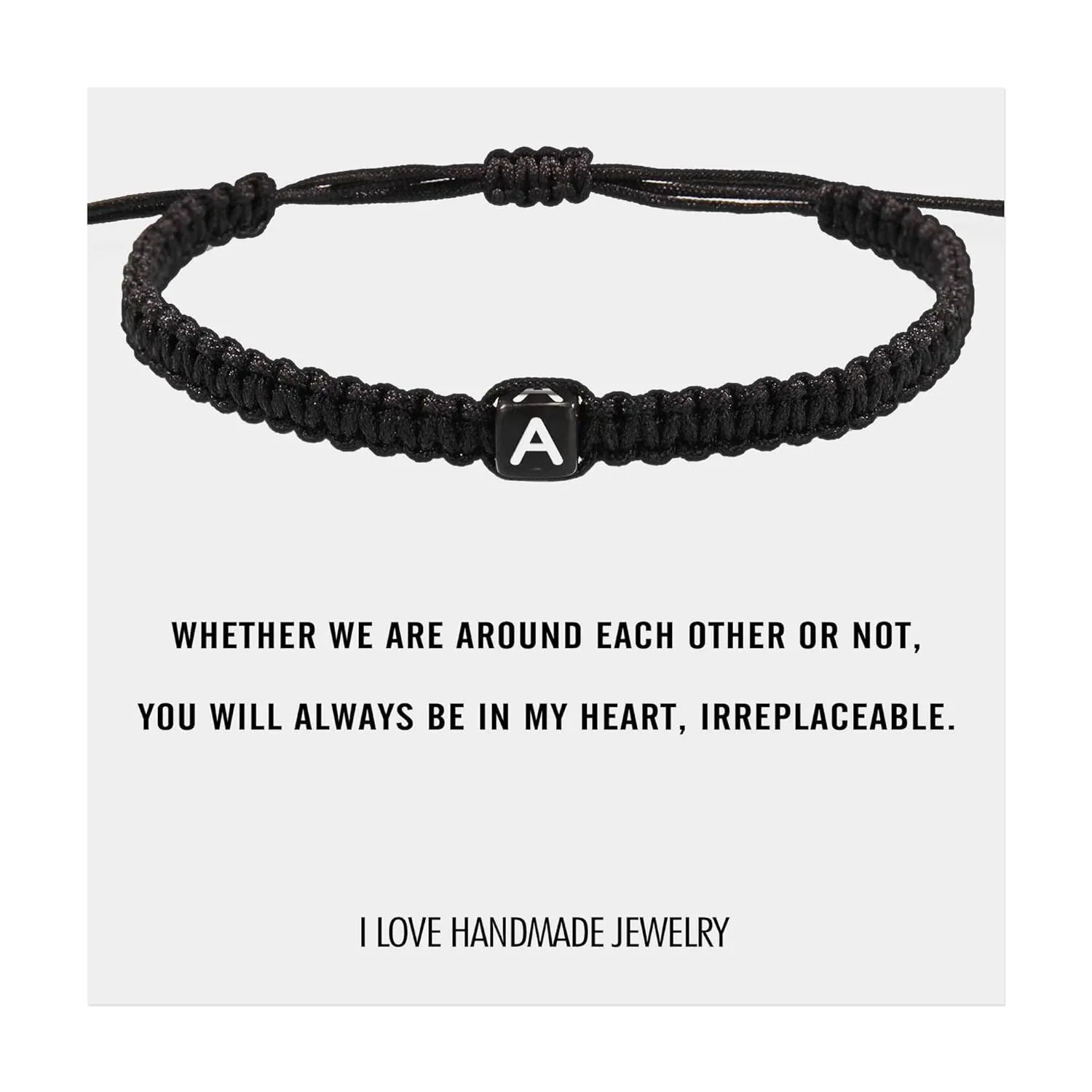 Initial Bracelets for Women Men Initial Bracelet A Charm Handmade Bracelets Rope Braided Letter Bracelet for Teen Girls Adjustable Jewelry for Women Mom