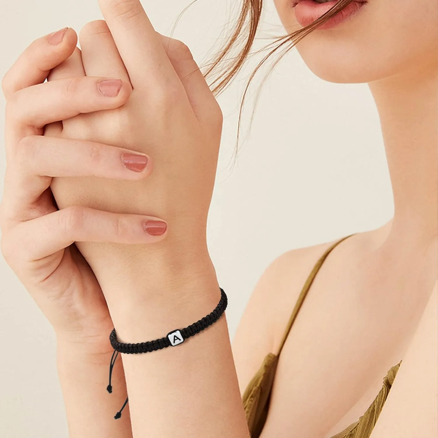Initial Bracelets for Women Men M Initial Charm Bracelet Handmade String Woven Jewelry Gift for Teen Girls Friends Wife Girlfriend Boyfriend Gifts for Mom