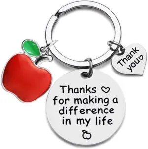 Keychain Teacher Gifts for Women Men, Teacher Friends Keychain Christmas Keychain Gifts from Student Friends - Thanks for Making a Difference in My Life