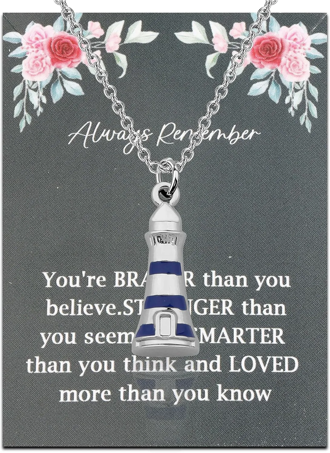 Lighthouse Pendant Necklace Love Pearl Lighthouse Jewelry Birthday Gifts For Him Her