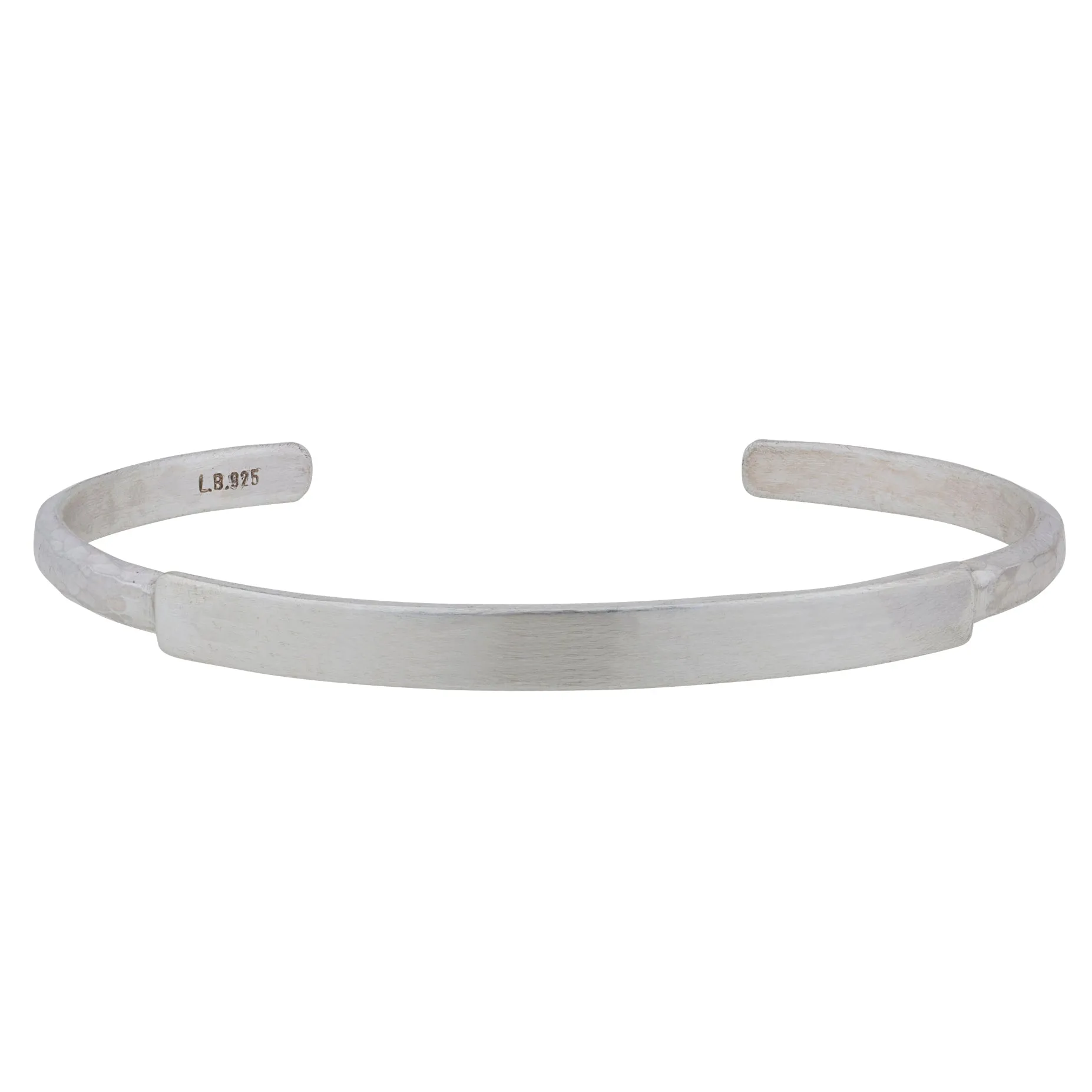 Lika Behar Stockholm Thin Open Cuff ID Bracelet Silver ST-B-504-SILD-2