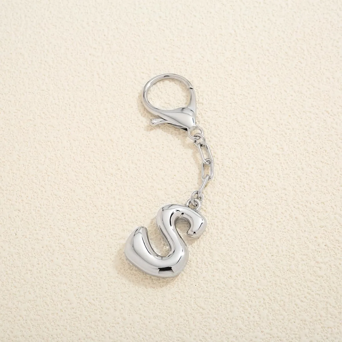 LILIE&WHITE Gold Bubble Initial Keychain For Women Handbag Charms Fashion Alphabet Keychain Accessories Gift