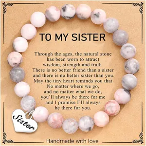 MFTRADING Beaded Bracelet for Women Inspirational Gifts to My Mom Daughter Gramdma Sister Best Friends Birthday Gift Nature Stone Bracelet