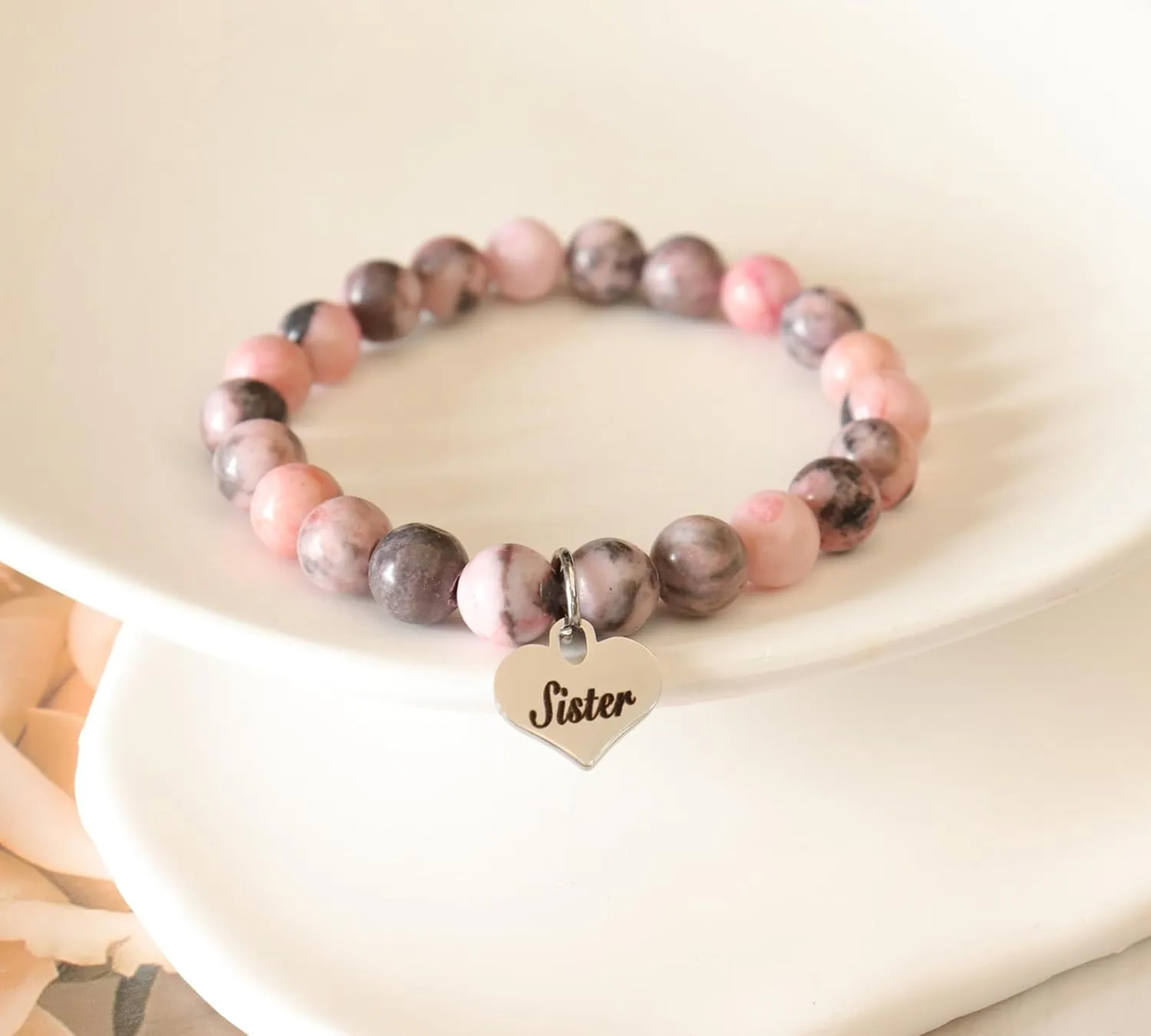 MFTRADING Beaded Bracelet for Women Inspirational Gifts to My Mom Daughter Gramdma Sister Best Friends Birthday Gift Nature Stone Bracelet