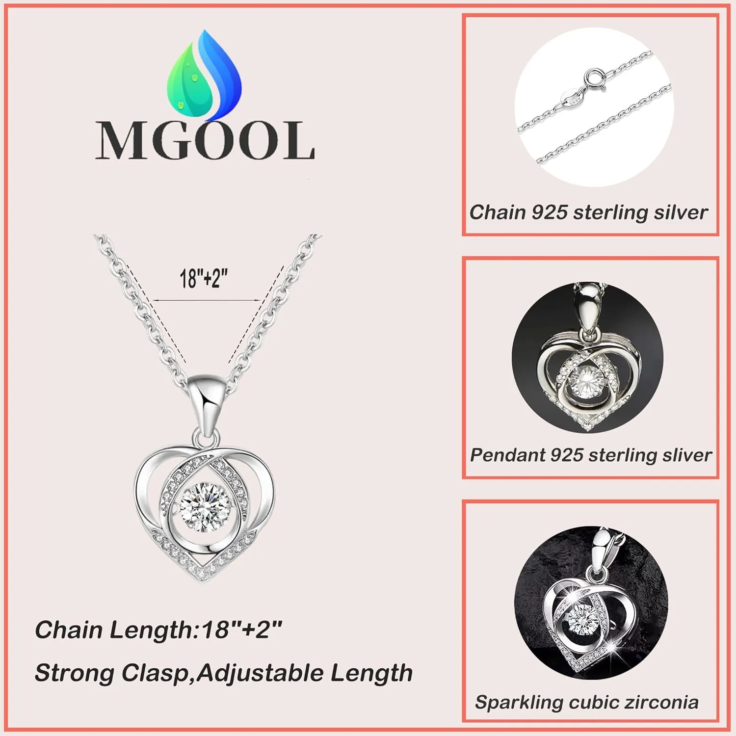 MGOOL Daughter Gifts From Dad To My Daughter Necklace 925 Sterling Silver Pendant Necklace Graduation Gifts Birthday Christmas Message CardLED Gift Box