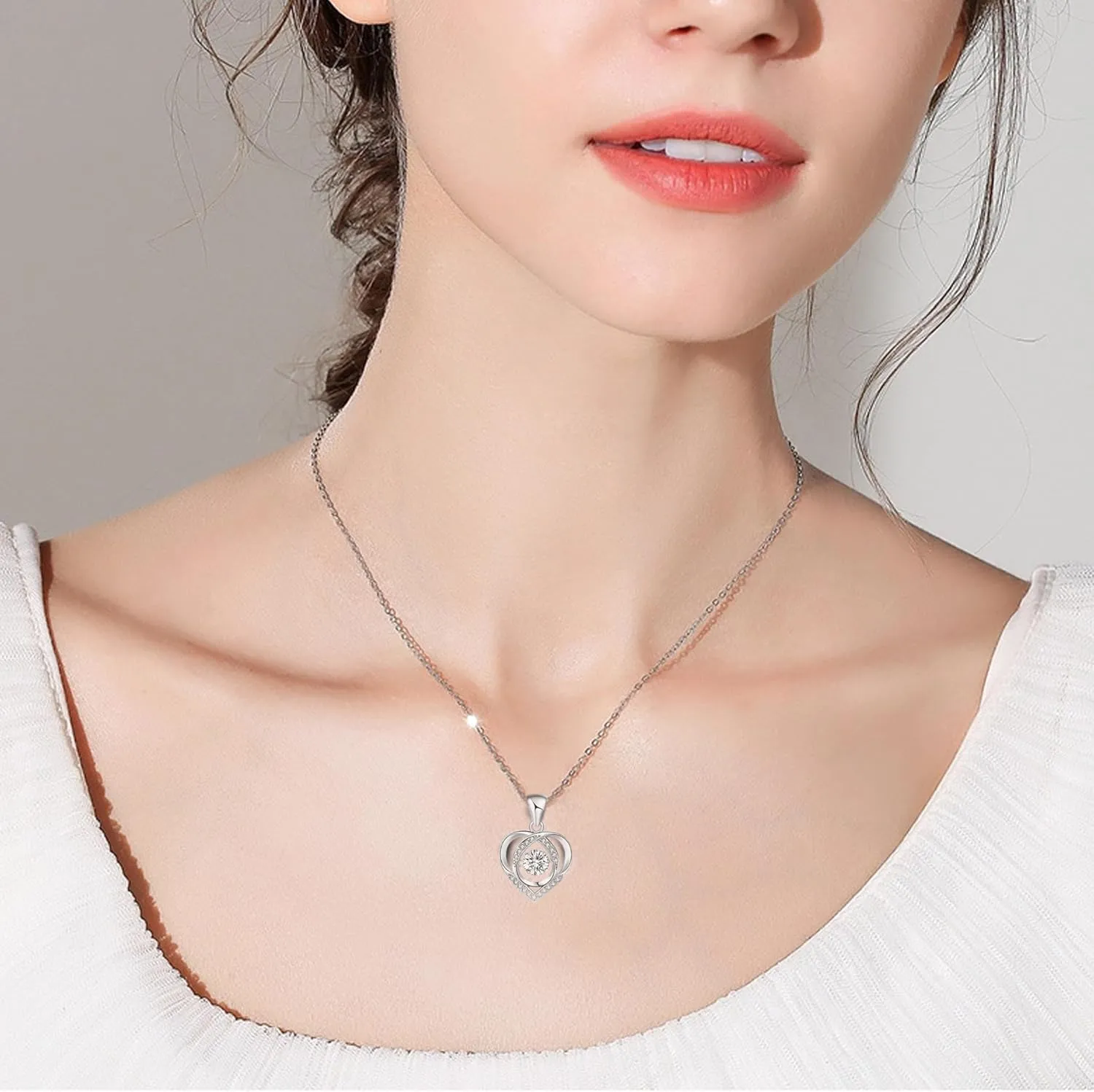 MGOOL Daughter Gifts From Dad To My Daughter Necklace 925 Sterling Silver Pendant Necklace Graduation Gifts Birthday Christmas Message CardLED Gift Box