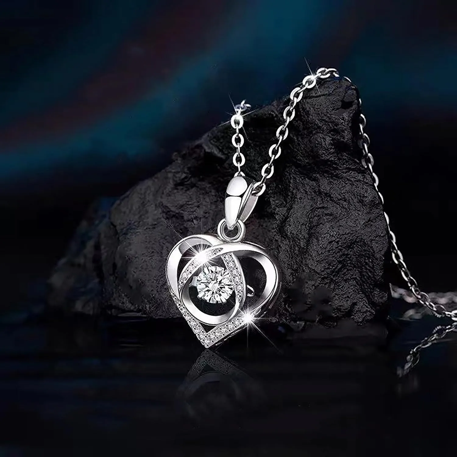 MGOOL Daughter Gifts From Dad To My Daughter Necklace 925 Sterling Silver Pendant Necklace Graduation Gifts Birthday Christmas Message CardLED Gift Box