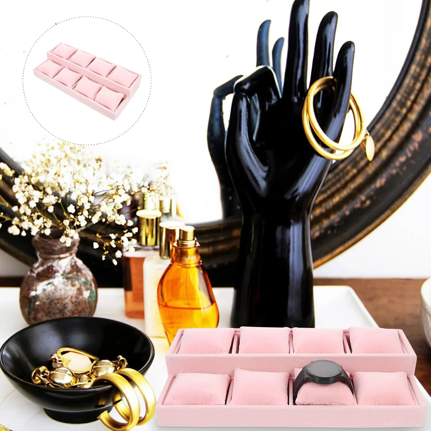 Mipcase Jewelry Tray Watch Storage Organizer Creative Jewelry Display Tray Jewelry Storage Tray Jewelry Pillow Tray Trays