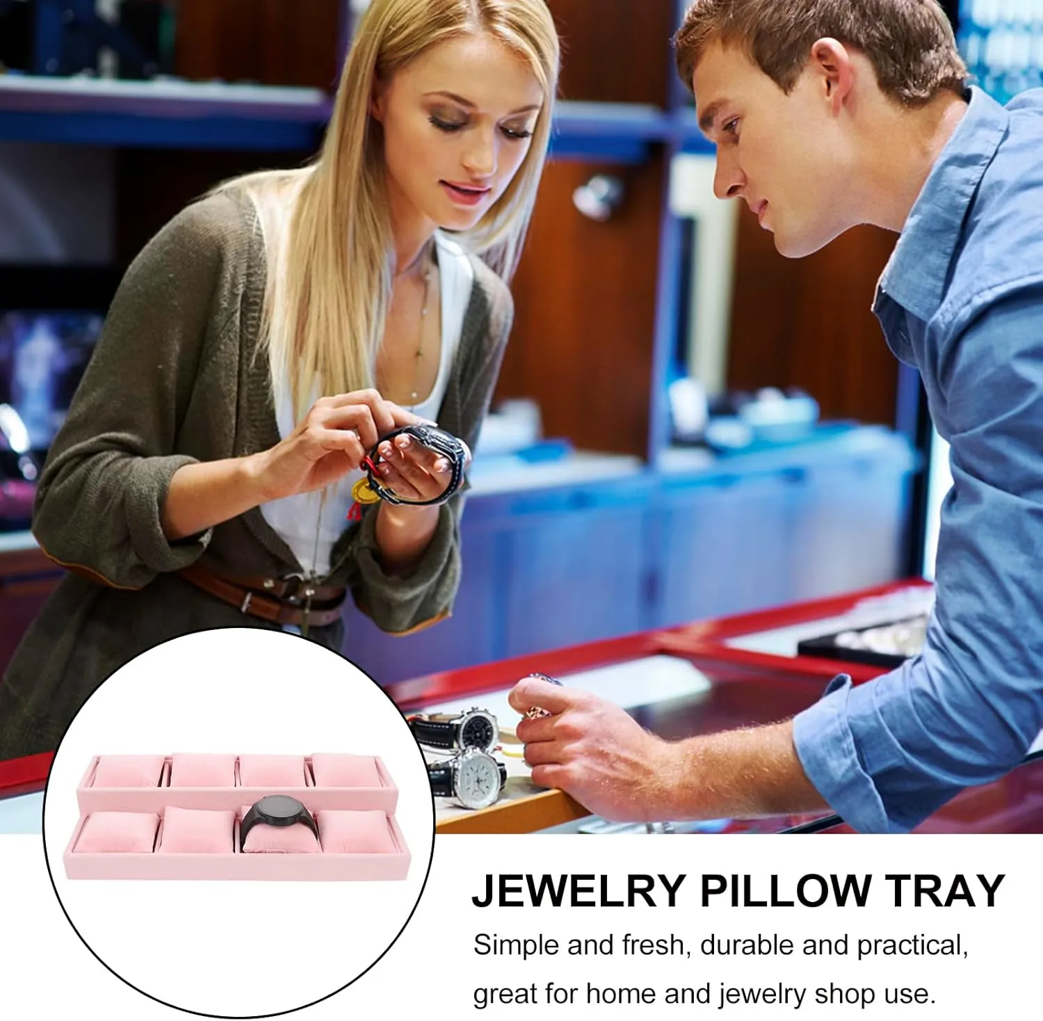 Mipcase Jewelry Tray Watch Storage Organizer Creative Jewelry Display Tray Jewelry Storage Tray Jewelry Pillow Tray Trays