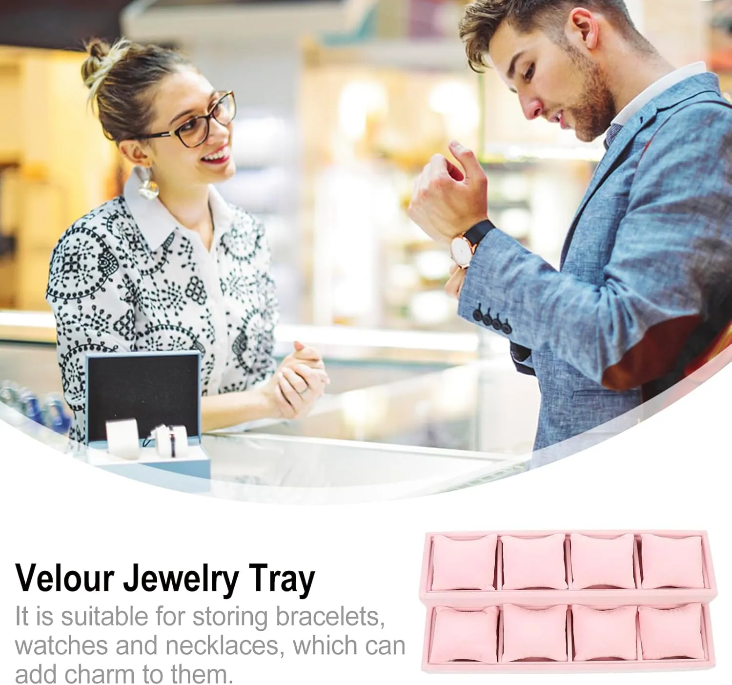 Mipcase Jewelry Tray Watch Storage Organizer Creative Jewelry Display Tray Jewelry Storage Tray Jewelry Pillow Tray Trays