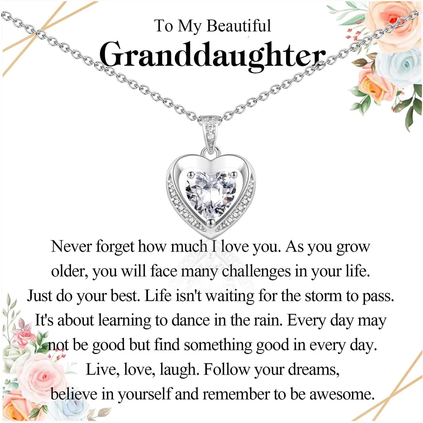 Necklace Gifts for Mom, Grandma, Daughter & Granddaughter - Trendy Hearts Jewelry Gifts for Christmas, Stocking Stuffers, Birthdays, Mothers Day & Valentines Day