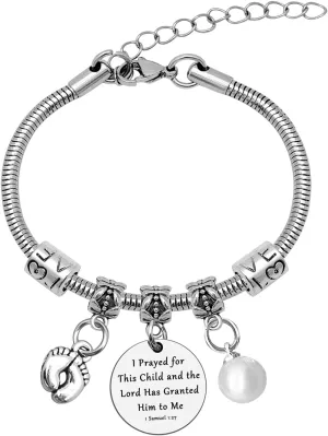 New Mom Gifts for Women Bracelet Christian Gifts for New Moms Religious Bracelet Bible Verse Gifts Pregnancy Gifts for Mom Expectant Mother Gifts Mommy to Be Gifts First Time Mom Gifts