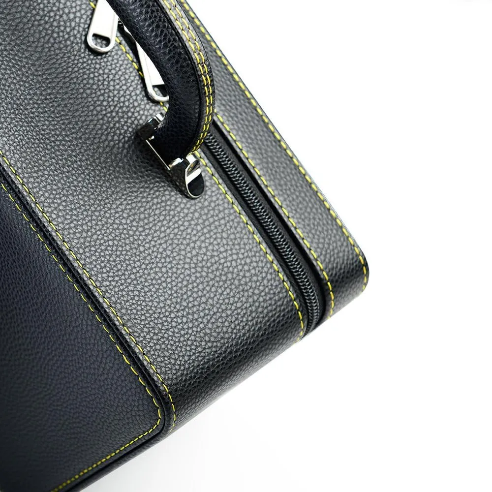 Oirlv Black Luxury Leather Travel Jewelry Box Jewelry Storage Case Jewelry Suitcase for Women and Men