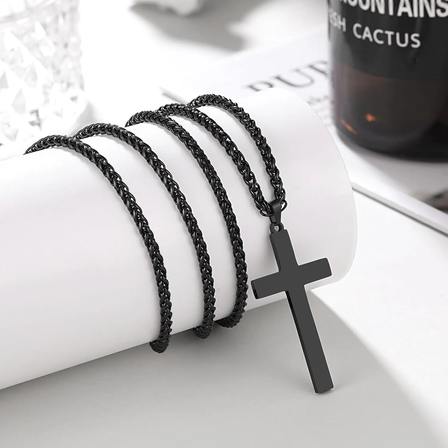 PINKDODO Cross Necklace for Men, Valentines Birthday Christmas Gifts for Son Grandson Nephew Brother Boyfriend Mens