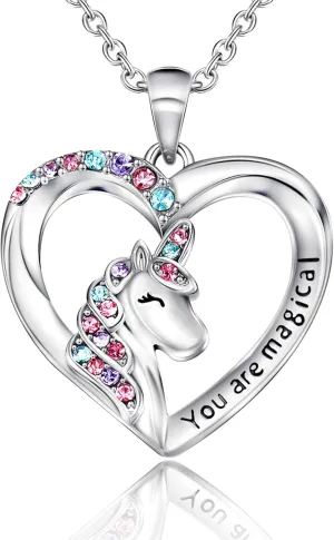 Shonyin Unicorn Gifts, Girls Valentines Gifts, Unicorn Necklace for Daughter Granddaughter Niece
