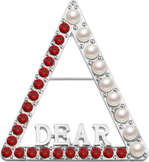 Sorority Jewelry Gift Jewelry Greek Sorority Gift Dear Triangle Pearl Brooch Pin