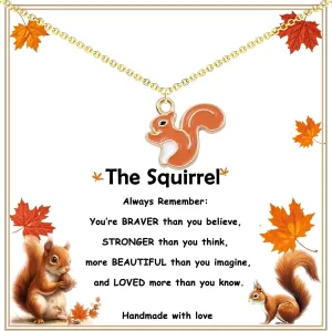 Squirrel Gifts Squirrel Necklace for Teens Women, Squirrel Lover Gifts, Squirrel Jewelry Gifts, Birthday Christmas Gifts for Friends Daughter Niece Girlfriend