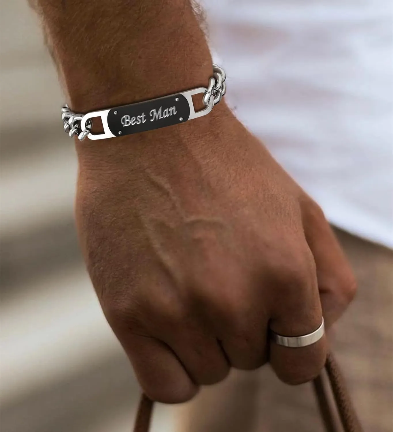 To My Son Brother Husband Grandson Boyfriend Men Cuban Bracelet, Stainless Steel Link Chain Bracelets Jewelry Birthday Graduation Gifts for Kids Teen Boy 7.5-8.5 Inches