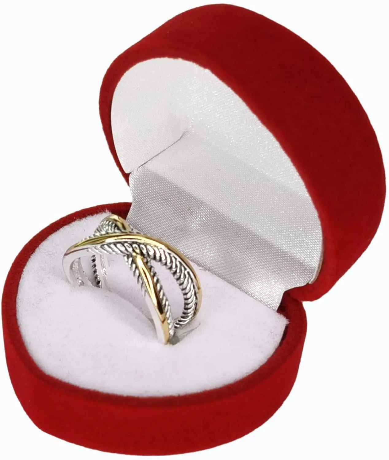 UNY Ring Vintage Designer Fashion Brand Women Valentine Gift Two Tone Plating Twisted Cable Wire Rings