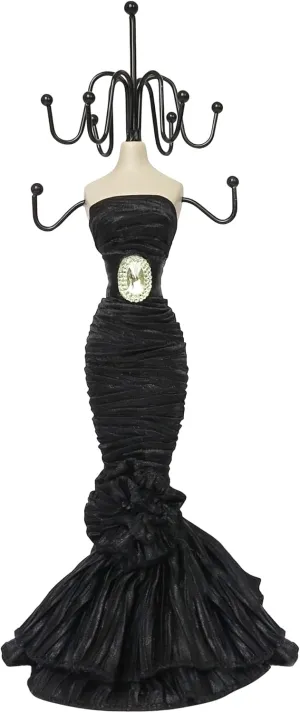 WE Doll Jewelry Stand Holder Mannequin Necklace Display Orgaziner Black Evening Gown Jewelry Stand 10 inches