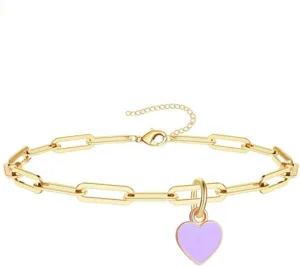 XAM Love Metal Bracelet Anklet Simple Metal Chain Stainless Steel Bracelet Anklet Heart Jewelry for Women Birthday Gifts Jewelry Gifts Mother's Day Gifts
