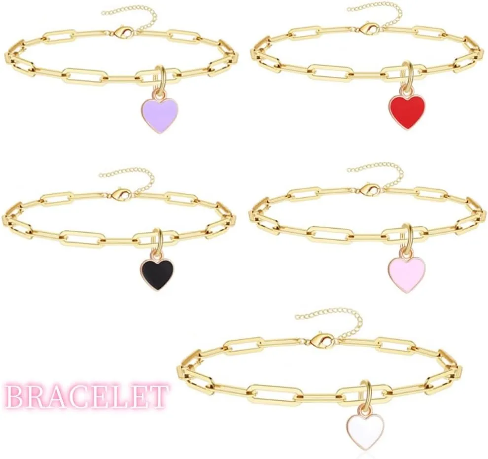 XAM Love Metal Bracelet Anklet Simple Metal Chain Stainless Steel Bracelet Anklet Heart Jewelry for Women Valentine's Day Birthday Gifts Jewelry Gifts Mother's Day Gifts