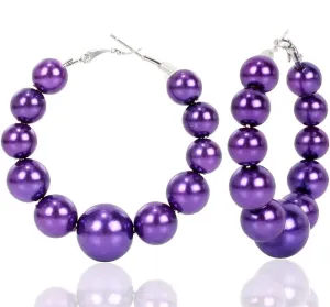 YAZILIND Exaggerated Big Circle Hoop Earrings Fashion Imitation Pearl Earring Female Party Jewelry