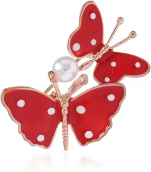 YAZILIND Fashion Butterfly Shape Imitation Pearl Brooch Pin Female Corsage Party Breastpin